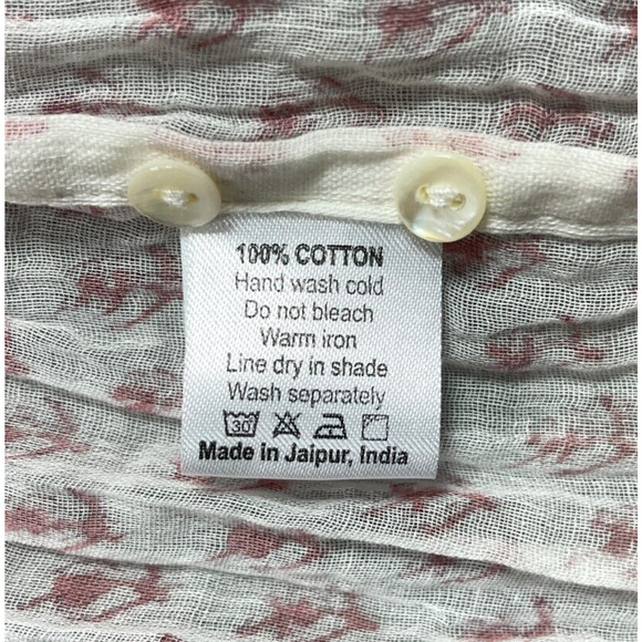 Daughters of India Womens Nora Mini Dress Boho Floral Primrose Pink White XL - Picture 8 of 13